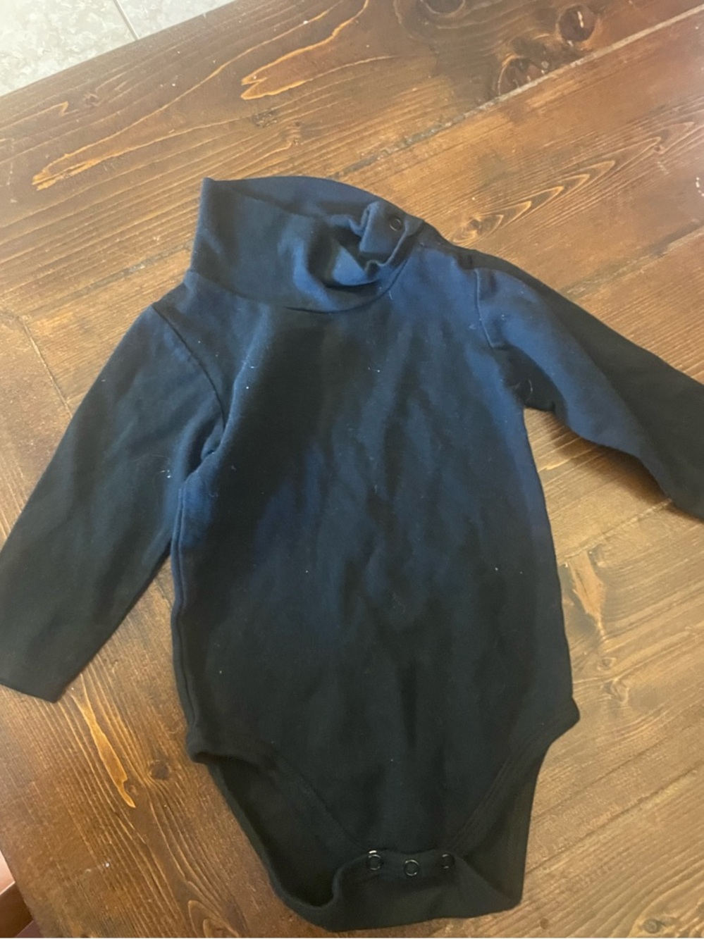 Classic Black Turtleneck One-Piece for Kids